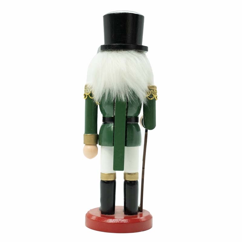 Schiaccianoci in legno con pantalone bianco e giacca verde - H.20 cm - Stile